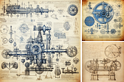 Technical Drawing Blueprint, a Background Graphic by Printable Treasure (Thumbnail 3 of 3)