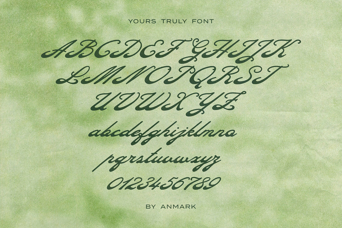 Yours Truly Bold Vintage Script Font, a Script Font by AnMark (Photo 4 of 12)