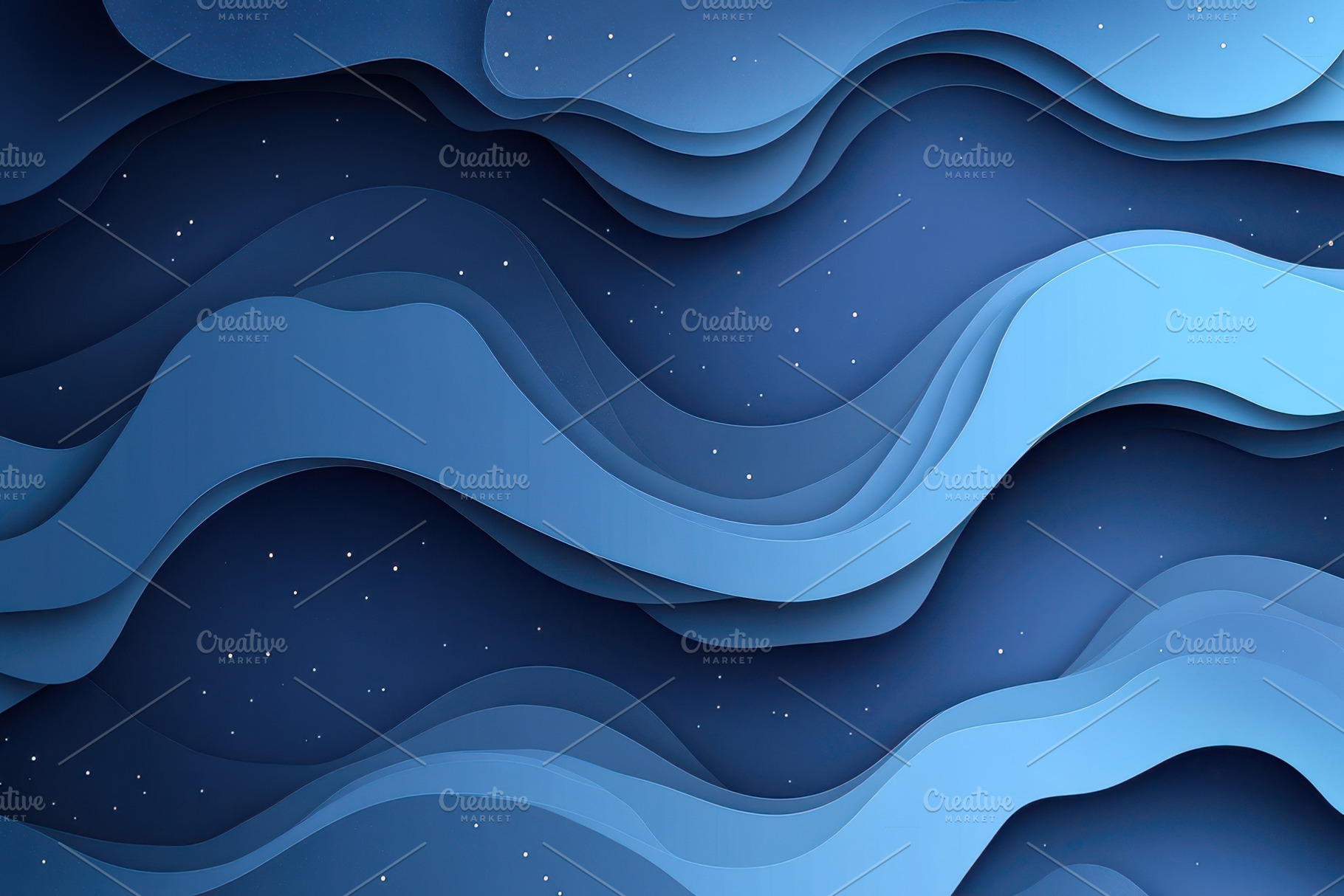 Abstract blue wave shapes background, an Abstract Photo by Pixeness Studio