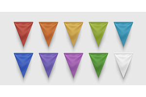 realistic fabric pennant flags in, an Object Illustration by IfH