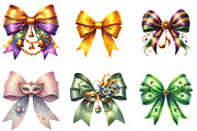 Mardi Gras Coquette Bow Clipart, an Illustration by DreamArtGraphic (Thumbnail 2 of 5)