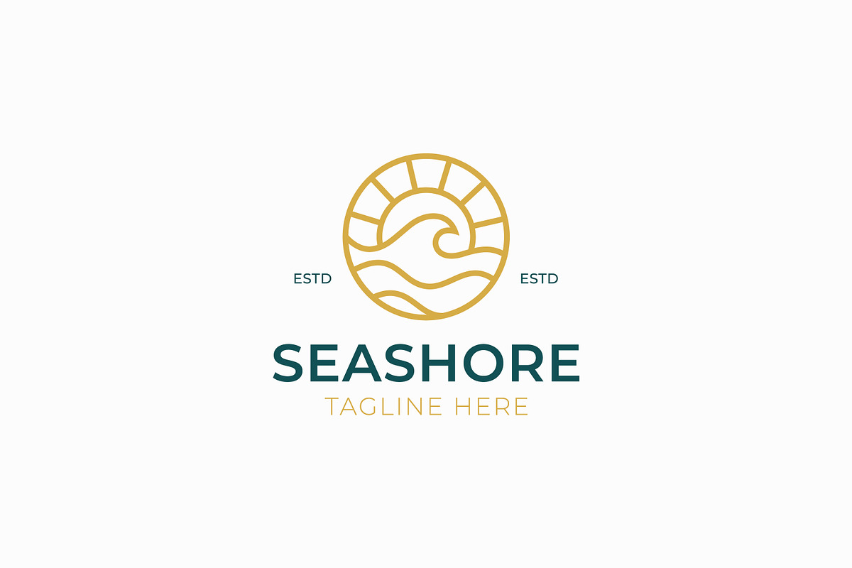 Wave Ocean Seashore Beach Logo Badge, a Branding & Logo Template by Signatoro (Photo 1 of 3)