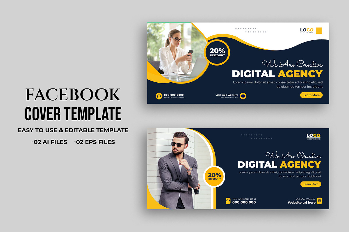Digital marketing Social media cover, a Social Media Template by Designgrove