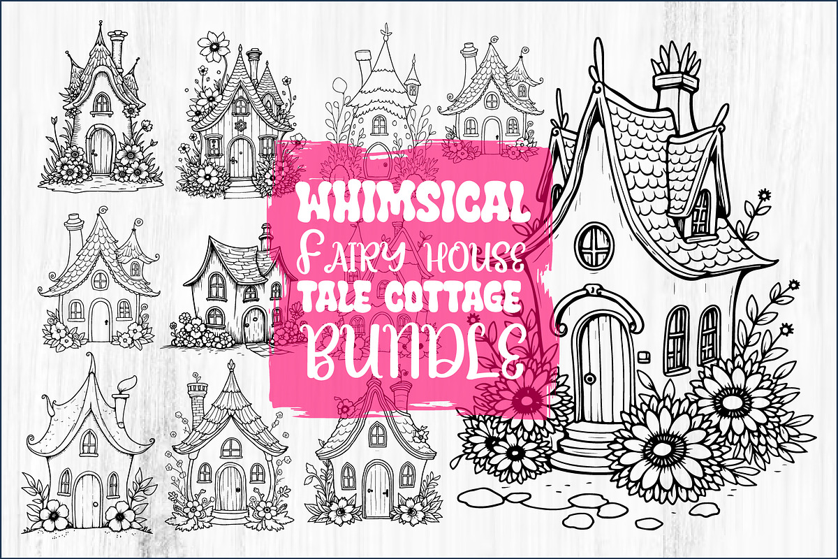Whimsical Fairy Tale Cottage Collect, an Illustration by hafijul (Photo 3 of 3)