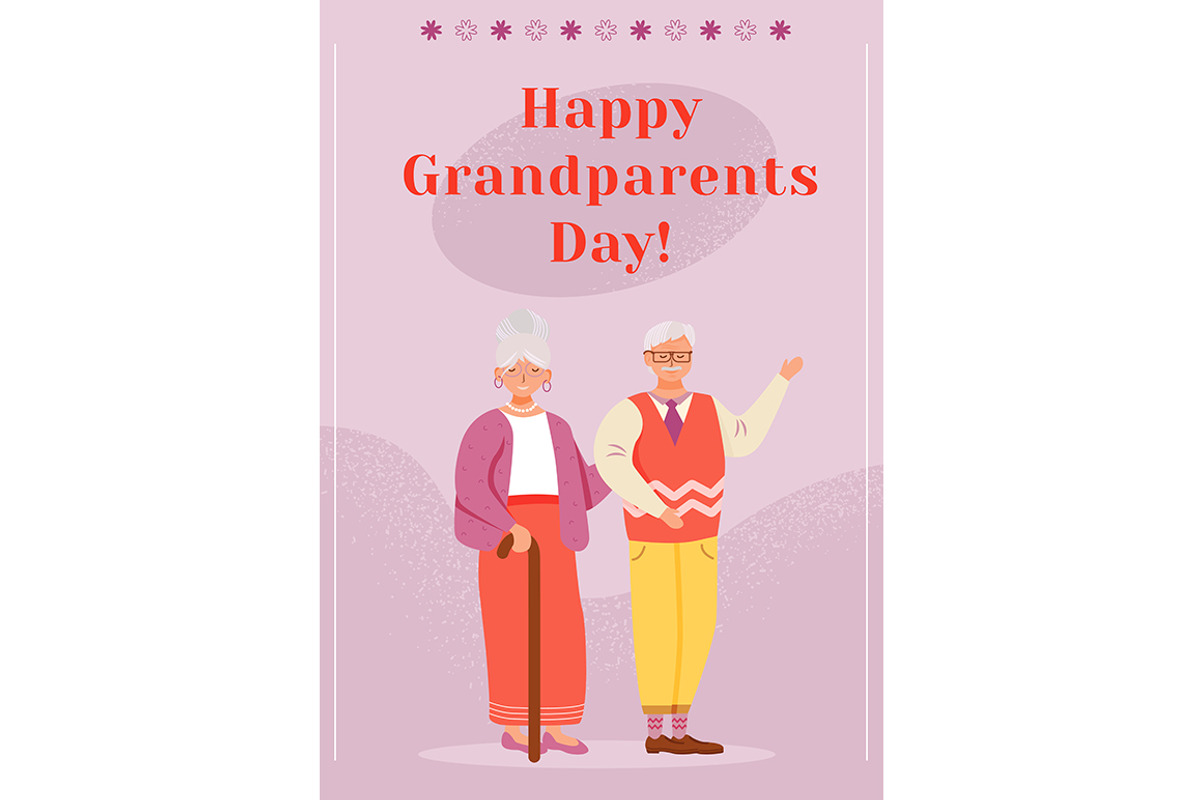 Grandparents day greeting card, a Poster Template by IMG visuals characters