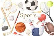Sports Clipart, Sports Ball PNG, a Sport Illustration by ArtGiftsStudio (Thumbnail 1 of 3)
