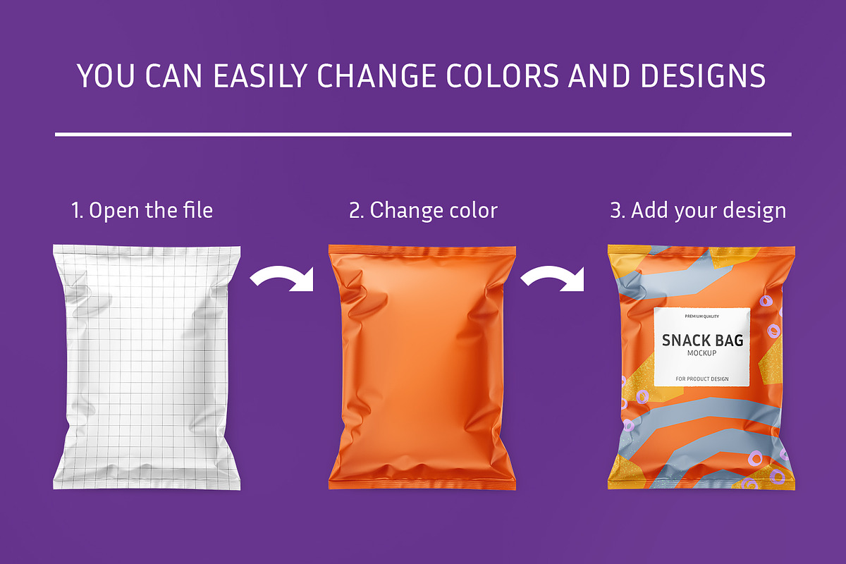 Snack bag mockup set, a Packaging Mockup by ShooShooShop (Photo 4 of 7)