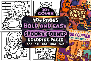 Bold Easy Spooky Corner Pages Bundle, a Seasonal Illustration by Craftsbeefy