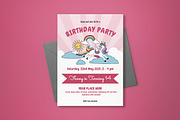 Pink Unicorn Birthday Invitation, an Invitation Template by graphicook (Thumbnail 2 of 3)