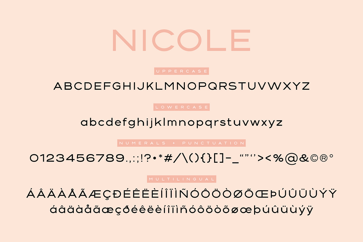 Nicole | Modern Wide San Serif Font, a Sans Serif Font by Monterey Studio (Photo 4 of 6)