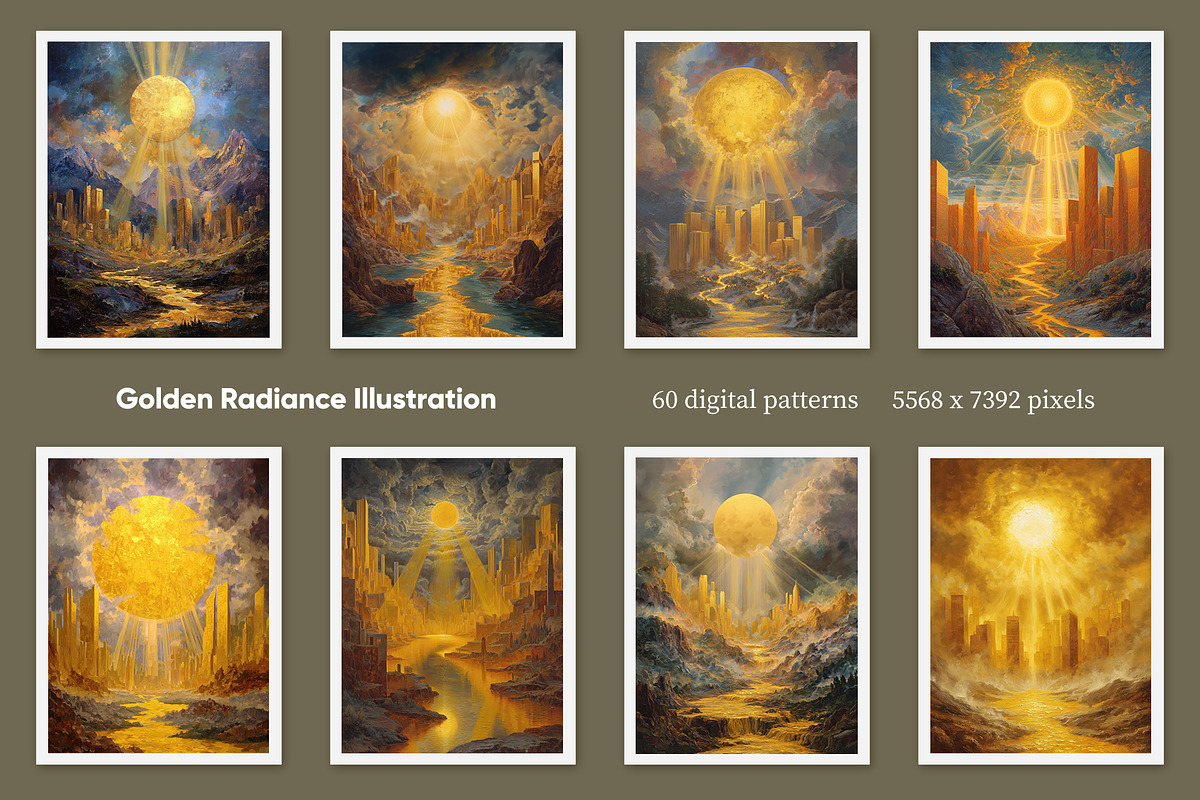 Golden Radiance Illustration, a Decorative Illustration by Housui Patterns (Photo 3 of 12)
