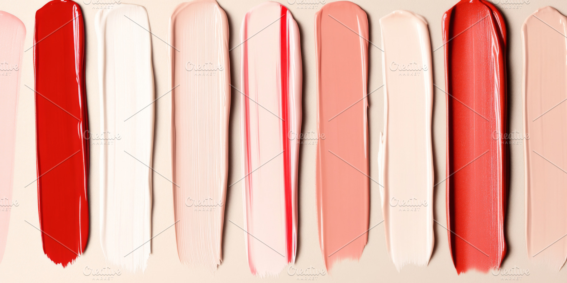 Lipstick texture smears in various c, a Photo by Dvoevnore photos
