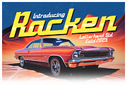 Racken Retro Futurism Display Font, a Script Font by Letterhend Studio (Thumbnail 1 of 9)
