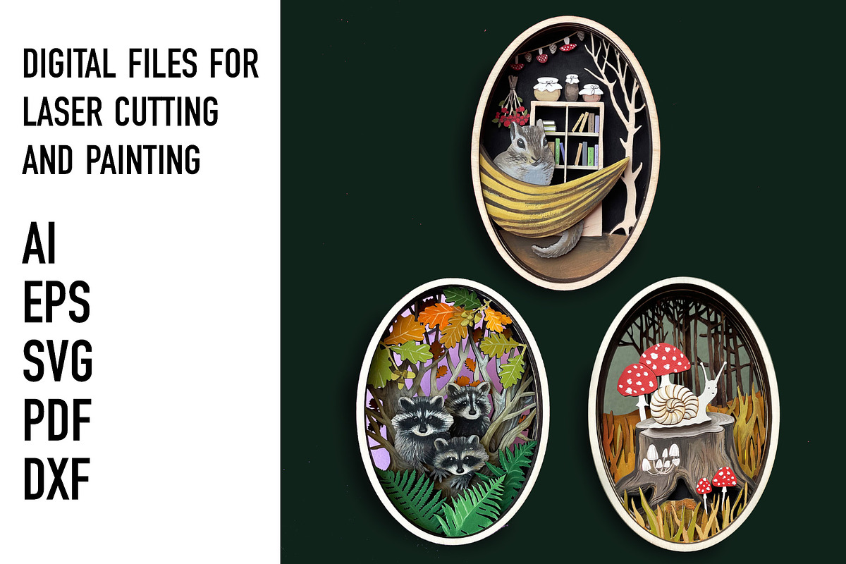 Woodland Shadow Box SVG Bundle, an Object Graphic by HelloWood (Photo 1 of 5)