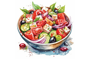 Greek salad, a Food Illustration by AlexandraTret (Thumbnail 1 of 2)