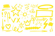 Set of neon yellow marker, a Decorative Illustration by Tati_Kli (Thumbnail 1 of 3)