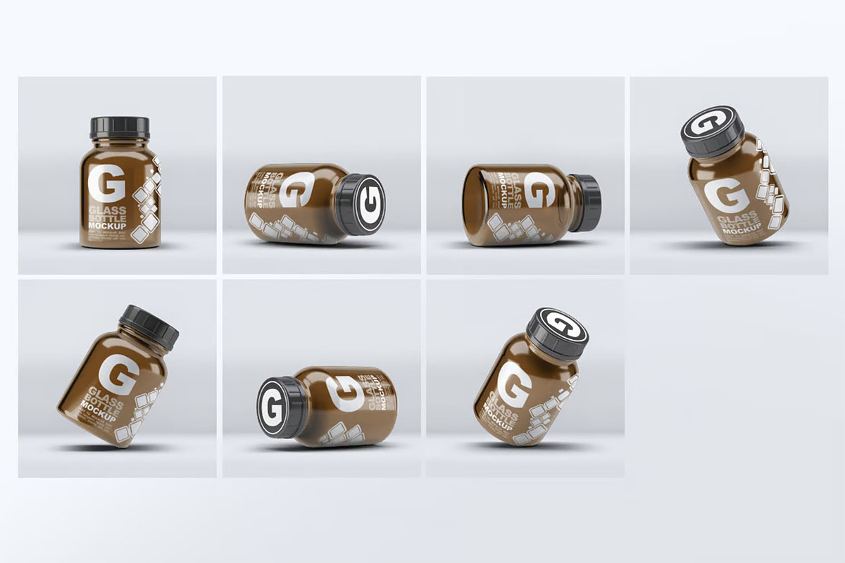 Pill Cosmetics Glass Bottle Mockup, an Advertising Mockup by Hubzway (Photo 6 of 9)