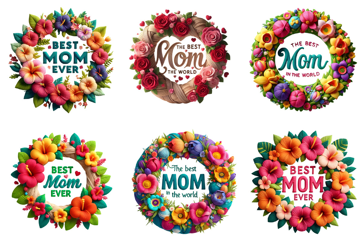 Mother's Day Floral Mom Clipart, an Illustration by GatewayDesign (Photo 2 of 3)