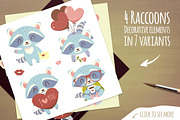 St. Valentine's Day Raccoon Set, an Animal Illustration by SunnyWS (Thumbnail 2 of 8)