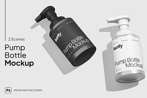 Pump Bottle Mockup 2 Scenes, a Household Mockup by graphicsauce