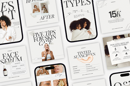 Beauty Instagram Canva Bundle, a Social Media Template by Aesthetic Design Studio