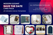 Modern 20 Save the Date Card Pack, an Invitation Template by DesignGenix (Thumbnail 1 of 3)