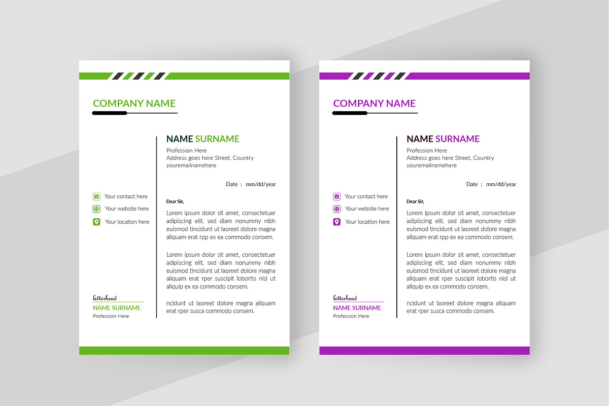 Corporate Business Letterhead Design, a Stationery Template by Jibongfx01