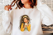Summer Quirky Coffee Girl Clipart Bu, an Illustration by SVGArt (Thumbnail 8 of 9)