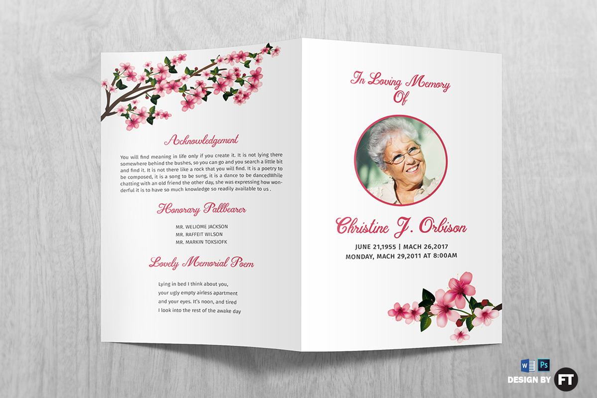 Funeral Program Template Flower, a Brochure Template by Madhabi Studio (Photo 1 of 5)