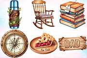 Watercolor Rustic Father's Day PNG, a Seasonal Illustration by Canvas Craft (Thumbnail 3 of 8)