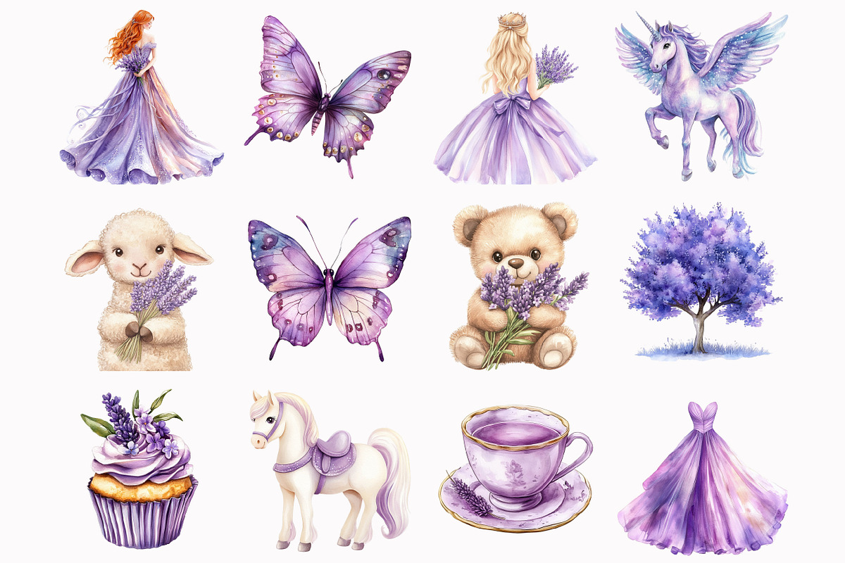 Watercolor Princess Clipart, a Seasonal Illustration by Design Market (Photo 2 of 5)