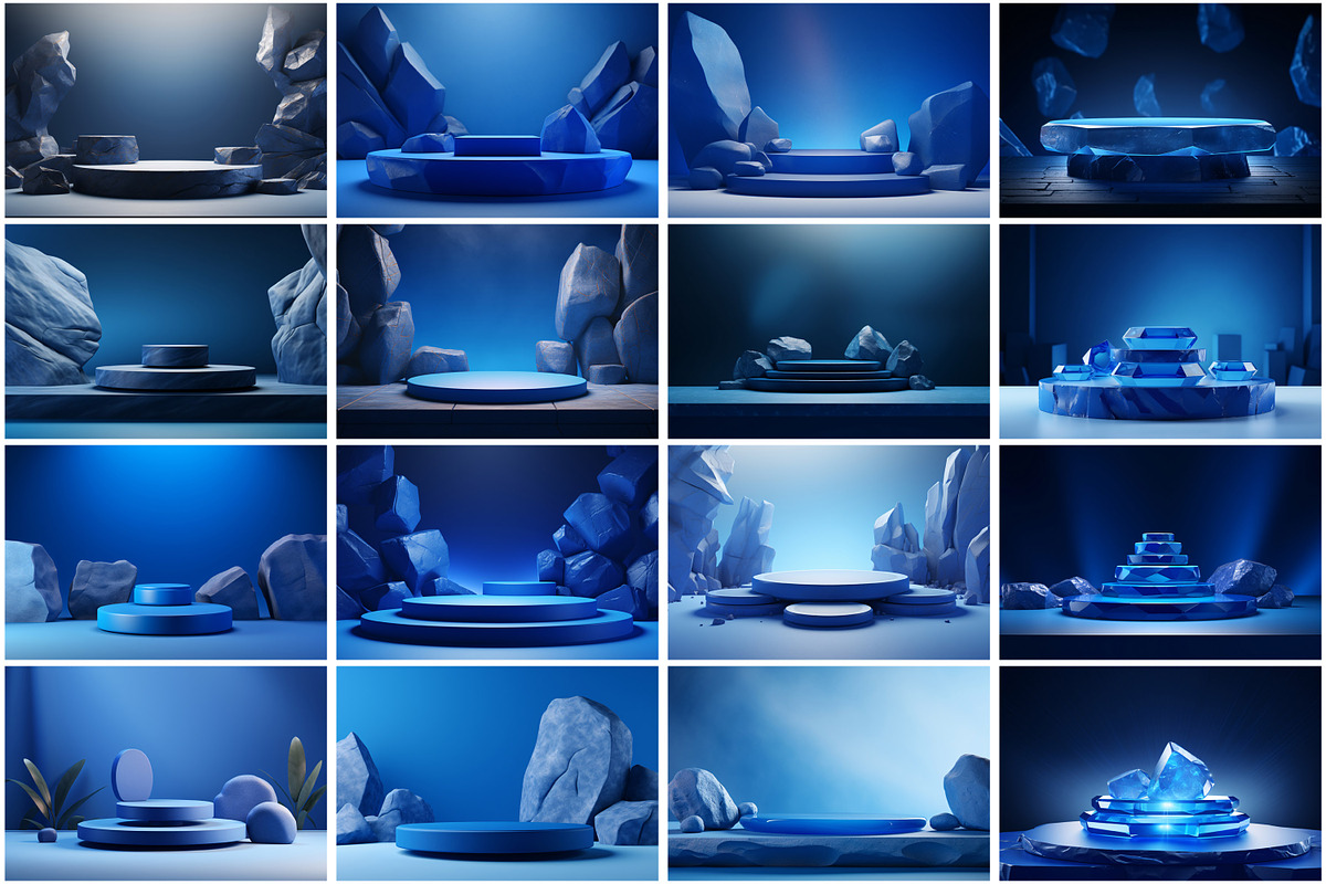 Blue Podium Background, a Background Graphic by Forhadx5 (Photo 2 of 4)