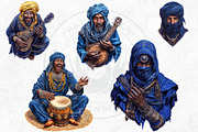 Berber Tuareg Man clipart set, a Person Illustration by ThatsDesignArt (Thumbnail 4 of 10)