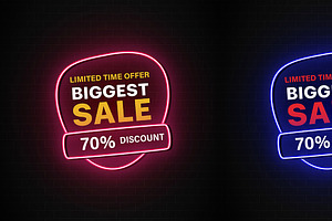 Sale Promotions Vector Neon Bundle