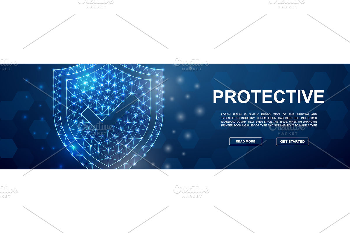 Shield with check mark polygonal, a Texture Illustration by GraphiShop