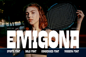 Emigona - Sports Bold Font, a Sans Serif Font by QR Design Studio