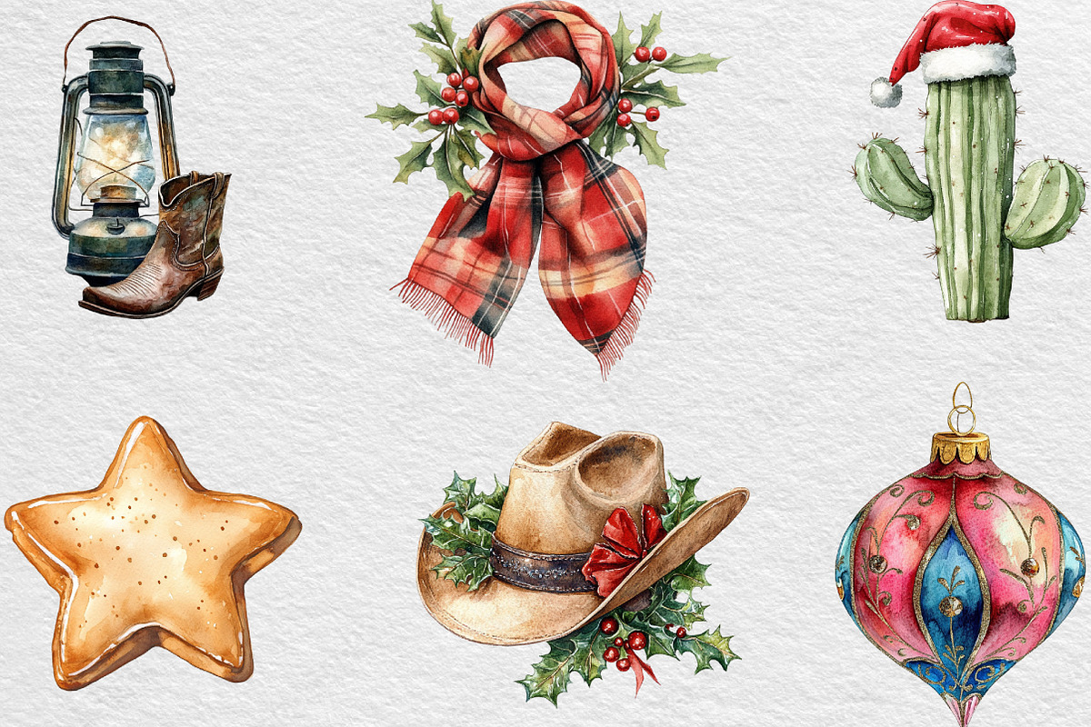 Western Christmas Clipart, an Illustration by Black Bird Studio (Photo 5 of 6)
