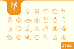 Summer Line Icons design, an Outline Icon by devastd