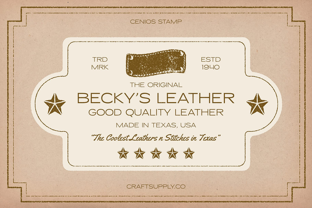 Cenios Stamp, a Sans Serif Font by Craft Supply Co. (Photo 3 of 8)