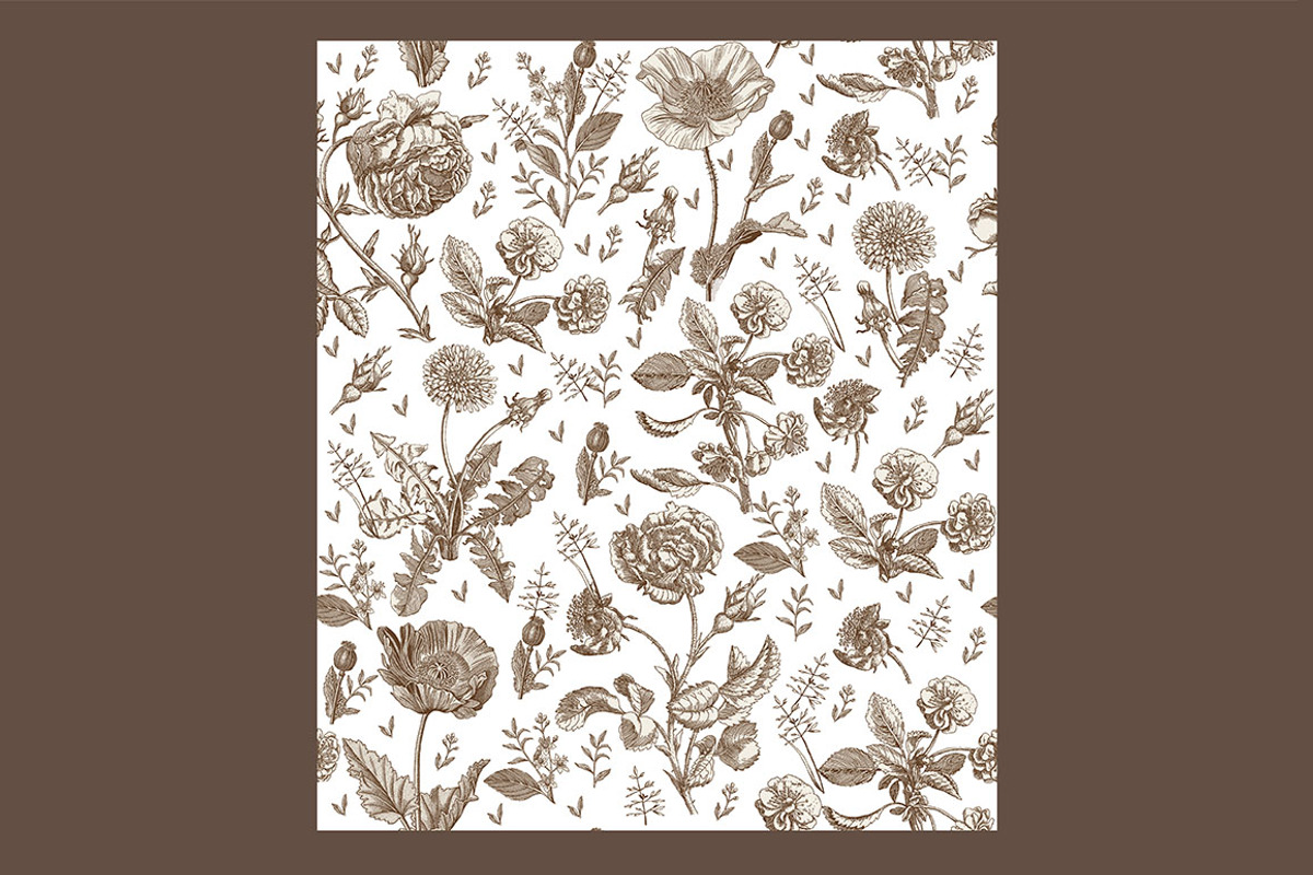 6 Seamless Flowers Roses Pattern, a Pattern Graphic by Vintage (Photo 7 of 7)