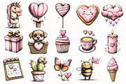 Whimsical Valentine's Day Clipart, an Illustration by OK Design (Thumbnail 3 of 6)