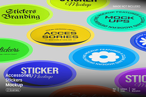 Stickers Mockup, a Merchandise Mockup by Unerispace