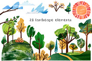 Papercut collages - Watercolor Set, a Texture Illustration by Mashamashastu (Thumbnail 4 of 17)