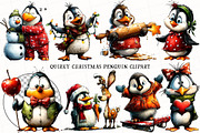 Quirky Christmas Penguin Clipart, an Illustration by OK Design (Thumbnail 2 of 6)