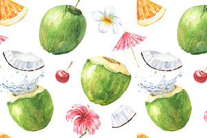 Watercolor Coconut Set