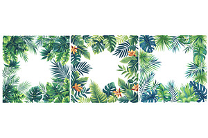 Tropical jungle frame empty text, an Illustration by Valerie Bodnar