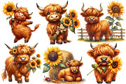 Highland Cow with Sunflowers, an Illustration by Designworld (Thumbnail 3 of 7)