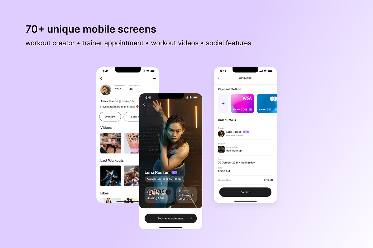 Ultimate Fitness App UI Kit, an UI Kit Template by phoneixdesign (Photo 2 of 5)