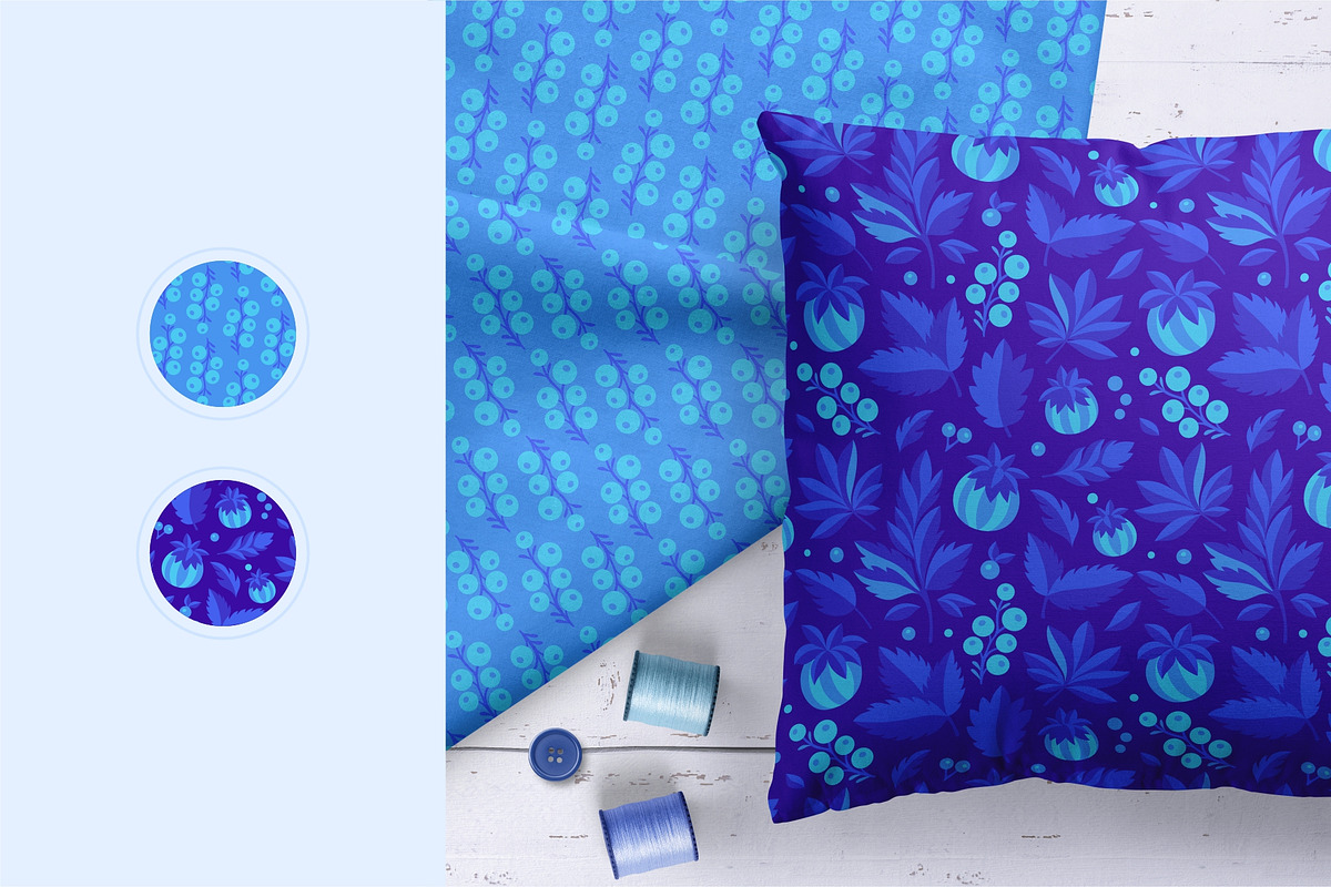 Blue vector seamless patterns, a Pattern Graphic by LartGraphics (Photo 3 of 6)