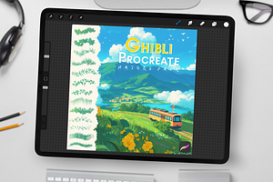 Warm Ghibli Style Procreate Brushes